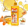Turmeric Whitening Oil Dark Spot Remover bottle with ingredients like wheat germ and sweet almond oil.