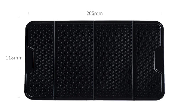 Dimensions of Anti-Slip Mobile Phone Stand and Holder measuring 205mm x 118mm, featuring a textured surface.