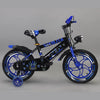 Carbon Steel Kids Training Bike in blue and black, designed for safety and balance in children's cycling.