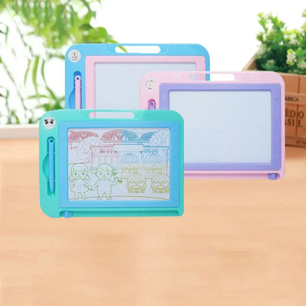 Colorful Magnetic Drawing and Sketch Board in various colors, showcasing educational doodling fun for kids.