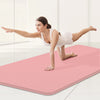 Thick Solid Yoga Mat for Fitness in use by a woman performing an exercise on a pink mat.