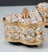 Vintage Crystal Metal European Love Princess Jewelry Box with heart shape and sparkling crystals.