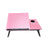 Ergonomic Folding Computer Desk in pink color with adjustable height and angle for comfort and versatility.
