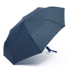 21-Inch Automatic Foldable Windproof Umbrella with blue heart print design, ideal for staying dry in windy weather.