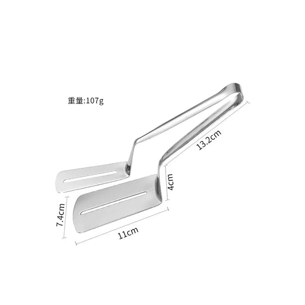 Stainless Steel Steak Clip Food Tong dimensions showing a versatile food grip tool for cooking and serving.