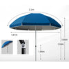 Outdoor Large Manual Beach Umbrella Glass Fiber Ribs