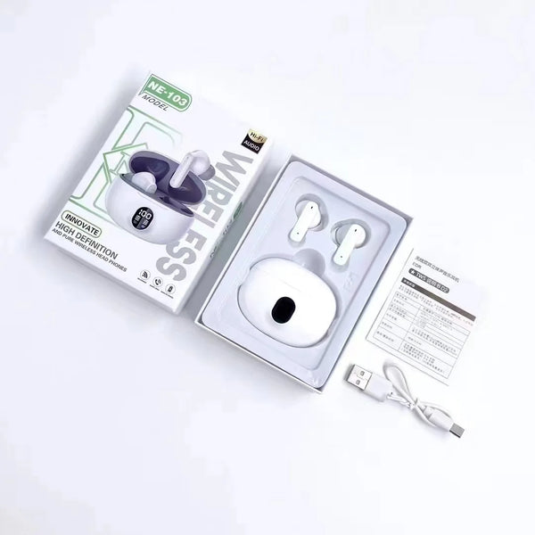 Low Latency TWS Wireless Gaming Earphones in packaging with accessories and user manual.