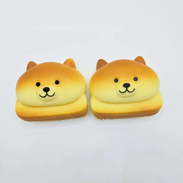 Bakery Bread PU Squishy Toy featuring two adorable, slow-rebound dog-shaped squishies for stress relief.