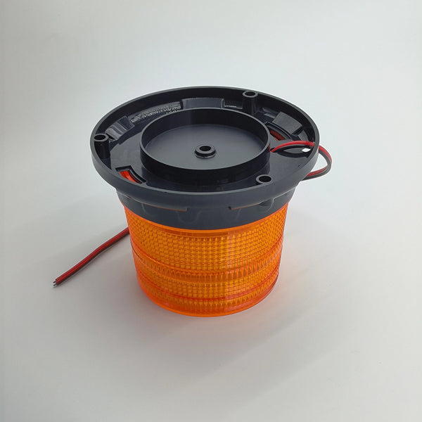 Forklift Flashing Amber Warning Light with orange lens and wiring for safety signaling in warehouses.
