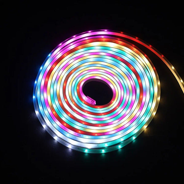 220V High Voltage Light Strip 10m waterproof LED light coil in vibrant colors for outdoor decoration.