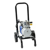Electric High Pressure Airless Paint Sprayer on a wheeled cart for easy mobility and storage.