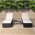 Outdoor Garden Lounge Daybed Wicker Deck Bed featuring two comfy loungers and a side table.