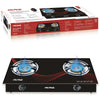 Home Cooking Gas Stove with two burners in action, showcasing stainless steel design and adjustable heat features.