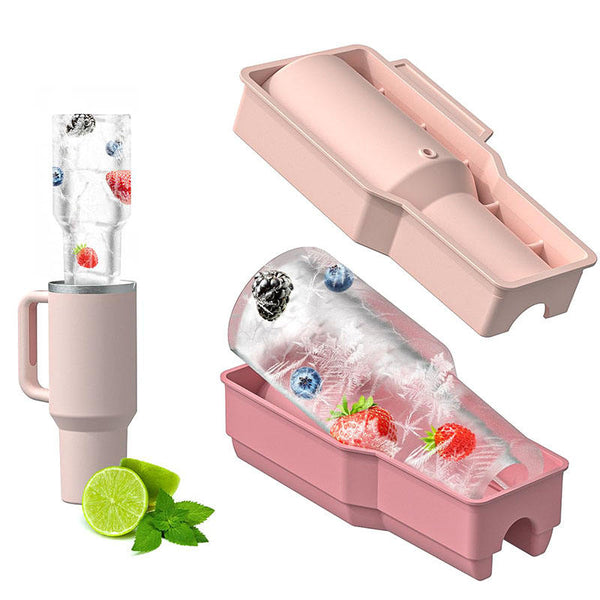 Silicone Cylinder Ice Cube Tray with Lid