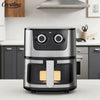4.5L Stainless Steel Square Oil-Free Air Fryer with modern design and controls for healthy cooking.