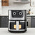 4.5L Stainless Steel Square Oil-Free Air Fryer with modern design and controls for healthy cooking.
