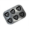 Non-Stick Heart Shaped 6-Cup Muffin Tray for baking heart-shaped treats.