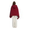 Winter Solid Zipper USB Heated Electric Hoodie Shawl shown from the back, featuring a hood and warm design.