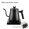 Stainless Steel Electric Home Kettle for Office Tea Kettle on a hot plate with a black slender mouth design.