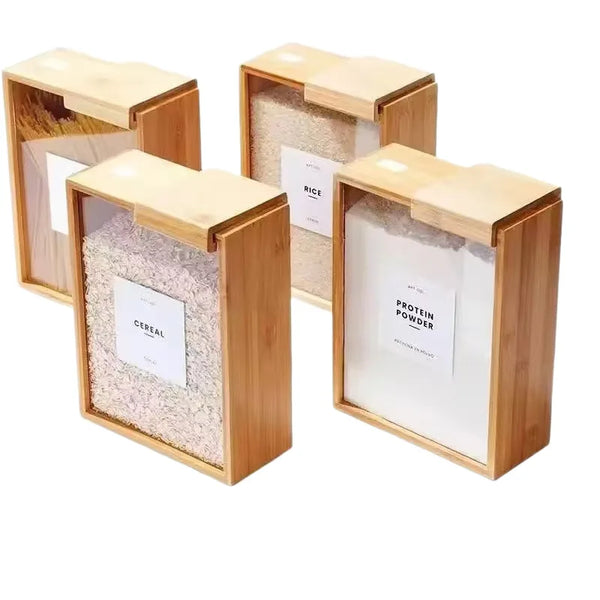 Bamboo Wood Grain Kitchen Storage Box