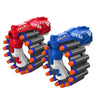 Manual Soft Bullet Toy Blaster with Rotating Drum in red and blue colors, featuring a rotating drum for active play.