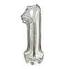 16-Inch Number Aluminum Film Balloon in the shape of the number one, perfect for celebrations and photo backdrops.