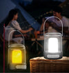 Portable USB Camping & Tent Lamp illuminating outdoor gathering with people near tent and picnic basket.