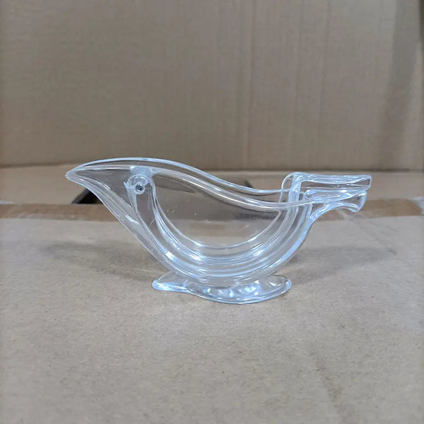 Bird-Shaped Acrylic Manual Lemon Squeezer displaying a clear, bird-shaped design for easy citrus juice extraction.