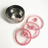 3pc Stainless Steel Food Container set featuring stainless bowls and colorful lids for meal storage.