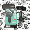 Multifunctional Car FM X8 Bluetooth Transmitter displayed with USB Dual Charger and car MP3 player in background.