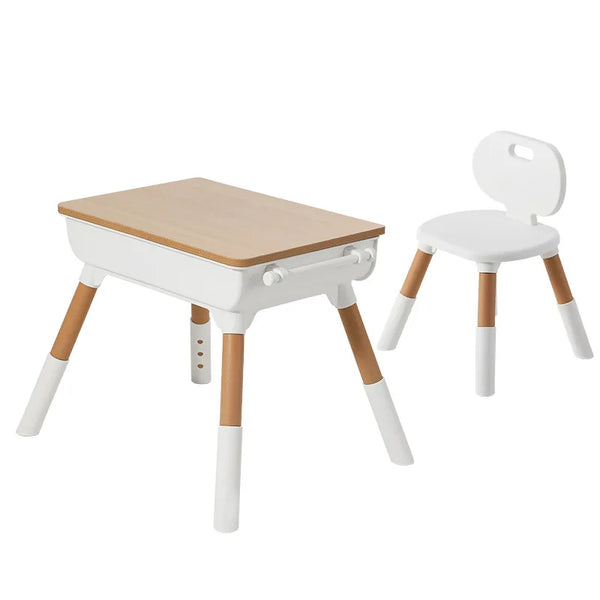 Solid Wood Kids Study Table & Chair Set