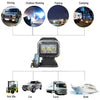 60W Rechargeable Remote Search Light displayed for driving, outdoor work, fishing, and camping uses.