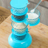 Rotating Condiment Rack with Stackable Spice Bowls