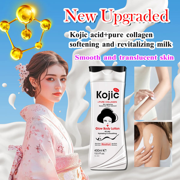 Kojic Pure Moisturising & Nourishing Skincare Lotion for smooth, revitalized skin with kojic acid and collagen.