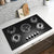 5 Burner Glass Gas Cooker Cooktop Induction Stove on a modern kitchen countertop with sleek design.