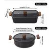 Black Stainless Steel Double Bottom Cookware with Glass Lids