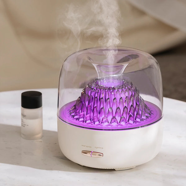 400ml Ultrasonic Essential Oil Diffuser with Remote Control releasing soothing mist and purple light