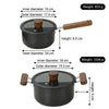 Black Stainless Steel Double Bottom Cookware with Glass Lids