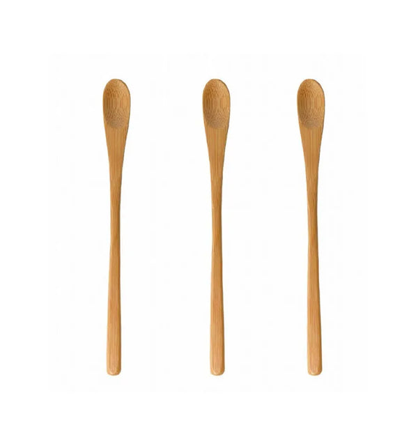 Nature Bamboo Wooden Coffee Milk Stir Spoon set of three eco-friendly bamboo spoons for stirring beverages