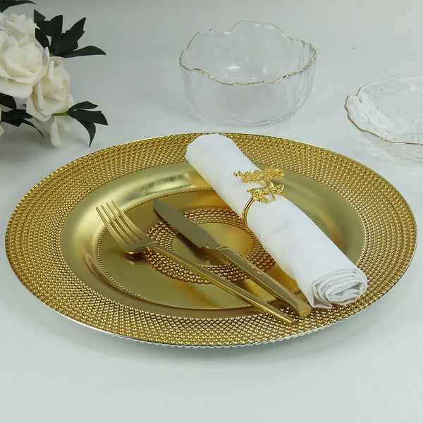 13 Inch Gold Glass Charger Plate