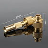 Heavy Duty Brass High Pressure Hose Nozzle showing precise dimensions and durable construction for outdoor cleaning.