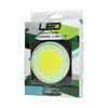 Universal 12V COB LED White Daytime Running Lights packaging with bright LED design for enhanced vehicle visibility.