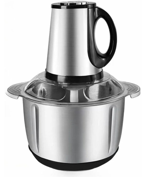 Electric 3L Stainless Steel Home Kitchen Food Processor with high-capacity bowl and sleek design.