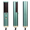 Electric Hot Comb Strong Wind Dry Hair Brush in green color showcasing comb teeth and control buttons.