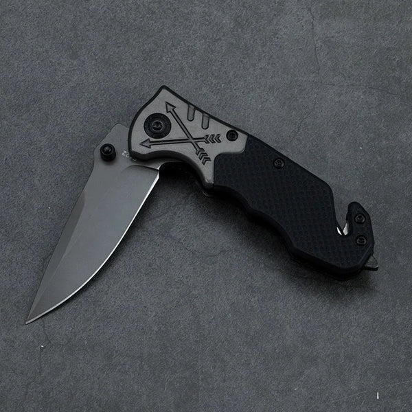 EDC Stainless Steel Pocket Knife with Belt Cutter