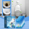 Deep Action Foaming Toilet Cleaner Powder in action, before and after cleaning toilet with effective foam and odor elimination.
