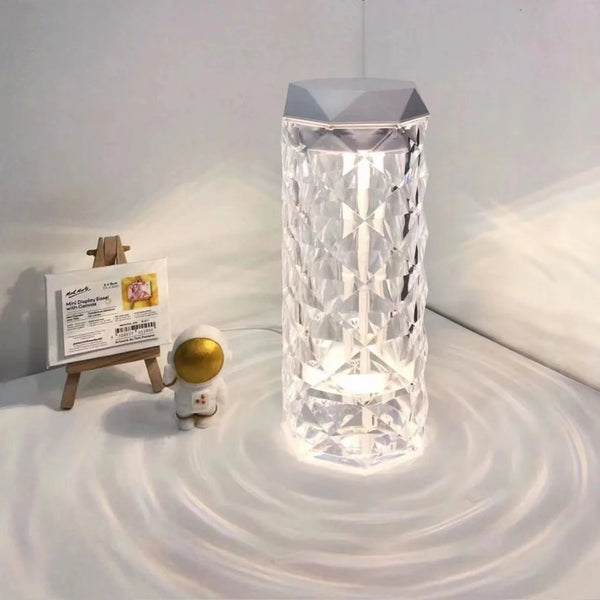 Crystal Table Lamp Air Humidifier illuminating a room with elegant design and gentle moisture effect.