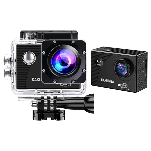 HD Waterproof Sports Camera showcasing action recording features and waterproof design ideal for outdoor adventures.