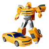 Sliding Transform Mini Robot Car Toy in yellow showcasing vehicle and robot forms.