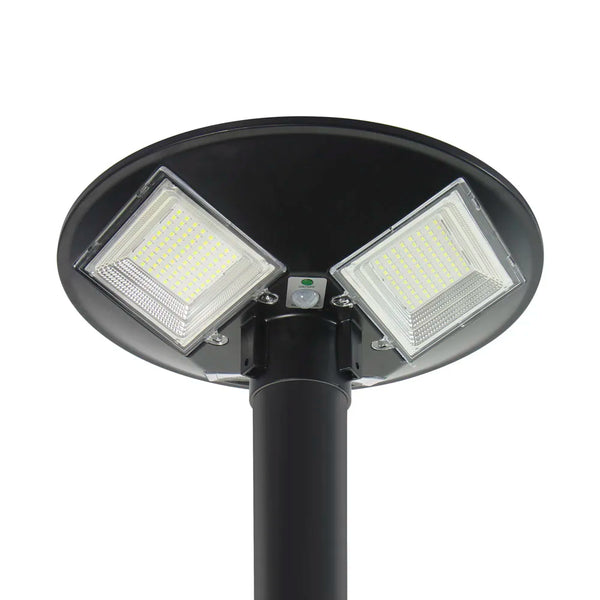 300W Solar Powered LED Flood Light Outdoor IP65 Waterproof showing dual LED panels for bright illumination.